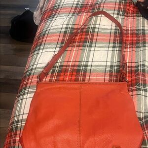 The Sak Leather Hobo Shoulder Bag Purse Scarlet Red